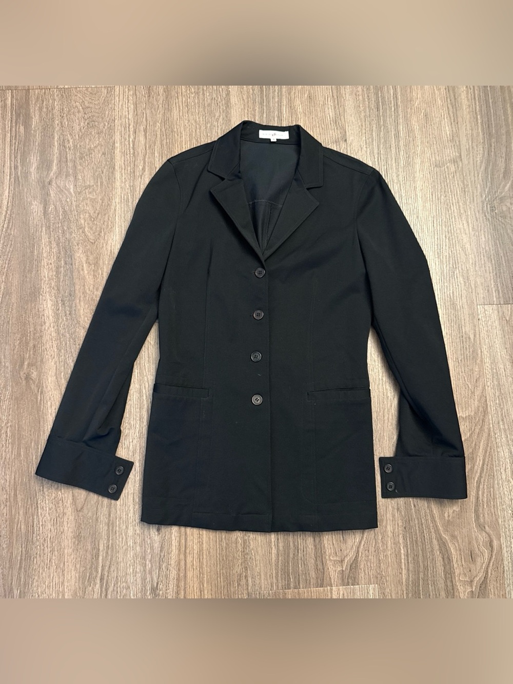 Vintage Vertigo Paris size small Black blazer with button-up front and long slv